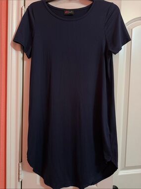 Women's Navy Short-Sleeve T-Shirt Dress